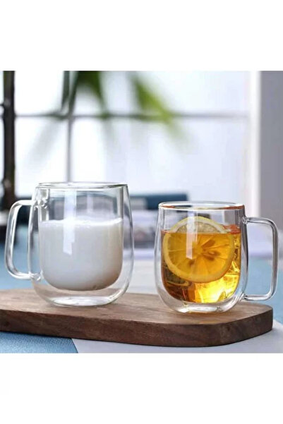 Zokura Set 2 cani sticla, cu perete dublu, 350 ml