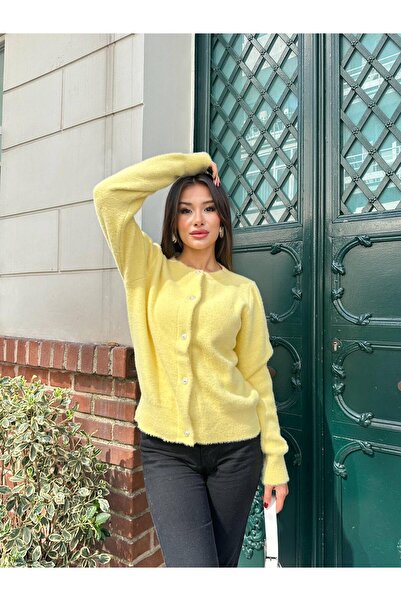 Genel Markalar Yeni sezon kışlık triko ceket,düğmeli, sakal Yumuşak yün iplik