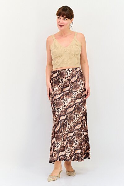 Threadbare Women Snake Print A Line Skirt, Multicolor