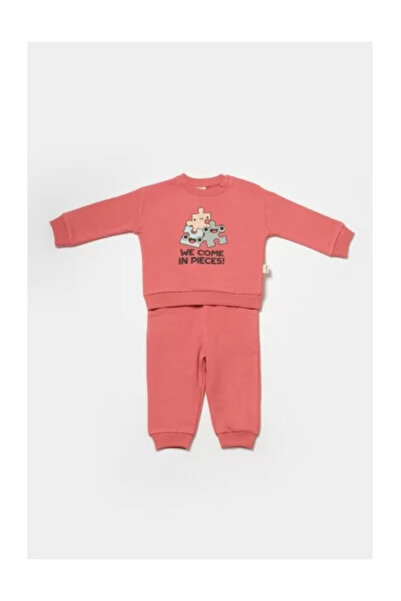 BabyCosy Set Hoodie and Pants, Two Thread, 100% Cotton - Rose,