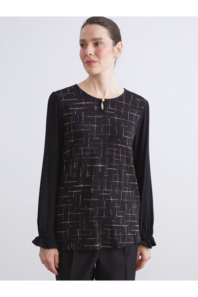 LC Waikiki Create Your Style from Uzg Store |   Crew Neck Patterned Blouse