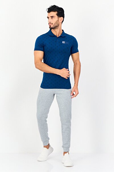 Puma x One8 Men Slim Fit Allover Print Short Sleeve Outdoor Polo Shirt, Multicolor