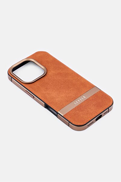 Levelo iPhone 16 Pro Pelle Leather Protective Case, Brown