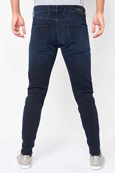 Replay Men Bronny Super Slim Fit Washed Denim Jeans, Navy