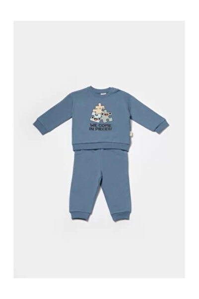 BabyCosy Set hoodie and pants, Two thread, 100% cotton - Indigo, (Size: 6-9 months)