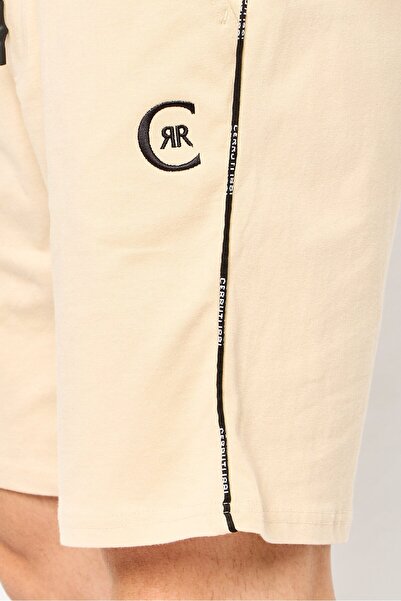 Cerruti 1881 Men Brand Logo Basic Shorts, Beige