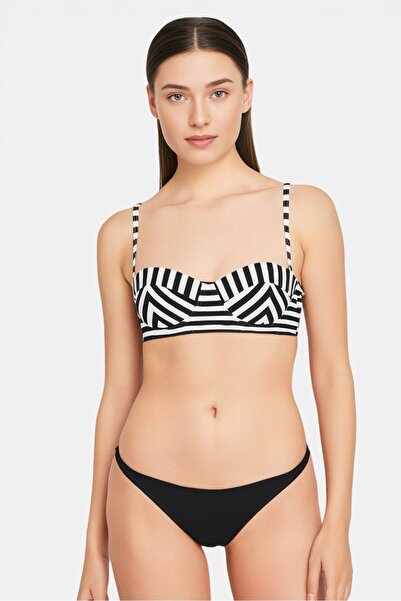 Rip Curl بيكيني علوي مخطط مزدوج مبطن للنساء، متعدد الألوان