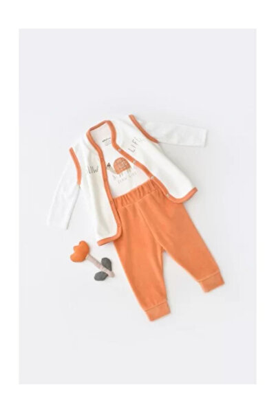 BabyCosy 3dílná sada s motivem žáby, která obsahuje body, kalhoty a vestu - o...