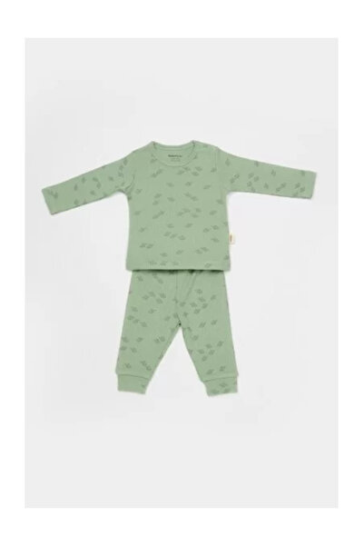 BabyCosy Set 3 pieces: blouse, pants, and hat - Printed, BabyCosy, 50% modal + 50% cotton, Green (Size: 18-24