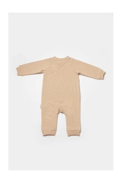 BabyCosy Baby Onesie with Zipper, Two Thread, BabyCosy, 100% Cotton, Stone (Size: 6-9 months)