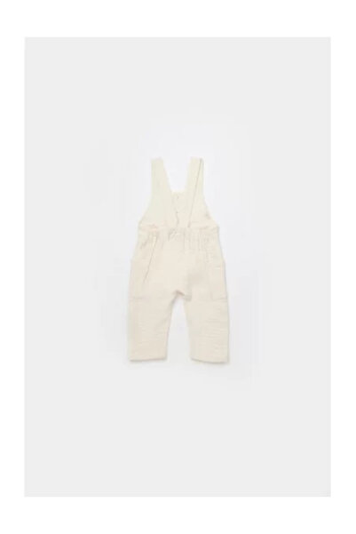 BabyCosy Summer jumpsuit with pockets, BabyCosy, 100% cotton, ecru (Size: 12-18 Months)