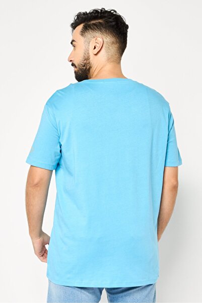 Replay Men Crew Neck Short Sleeve Brand Logo T-Shirt, Light Blue