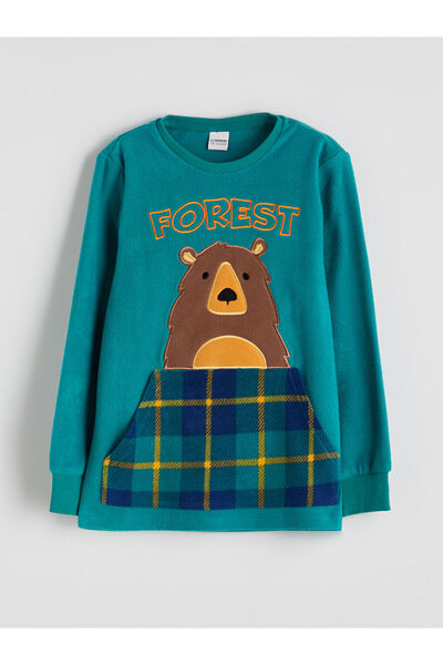 LC Waikiki Create Your Style from Uzg Store |   Crew Neck Fleece Boys' Pajama Set