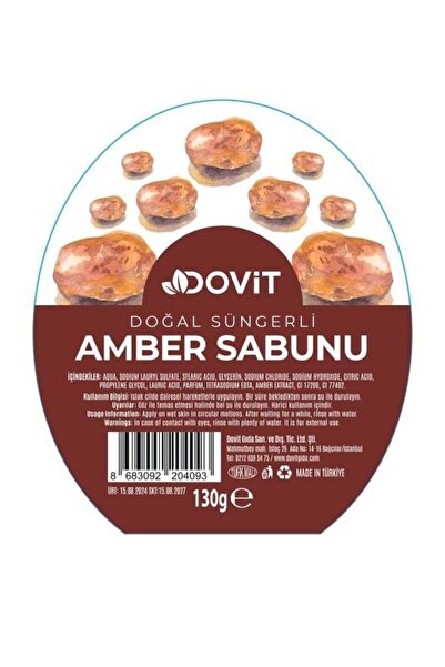 Dovit Natural Sponge Amber Soap 130 g – Gentle Skin Cleanser, Refreshing and ...