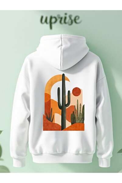 Vordevia Hanorac Kaktüs cu imprimeu din bumbac cu supradimensionat fire O