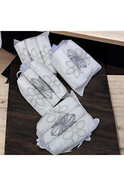 Dantelux Pouch with 3 Guipure Kitchen Towels Gift Dowry Towel