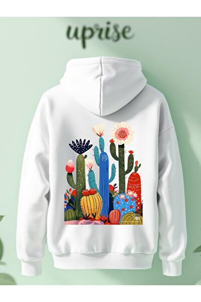 Vordevia Памучна блуза с три слоя и принт на кактус