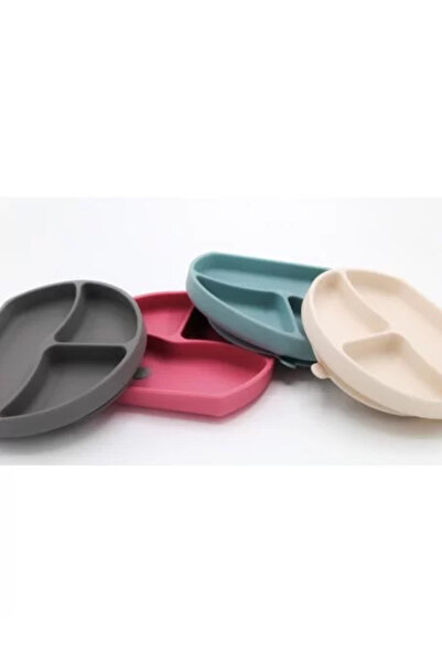 Babyjem Placă din silicon cu 3 compartimente pentru înțărcare controlată de bebeluș (culoare: ecru)