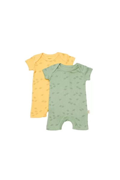 BabyCosy Sada 2 krátkych overalov s potlačou, BabyCosy, 50 % modal + 50 % bavlna