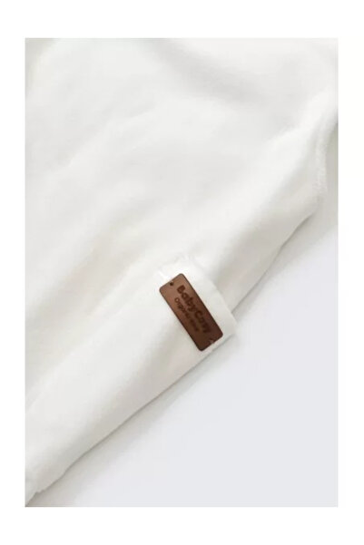 BabyCosy Velvet jumpsuit with suspenders made of 80% cotton and 20% polyester - Ecru