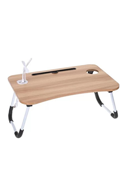 Avex Skládací stolek na notebook z MDF, 60 x 39,5 cm, s USB, lampou a ventilátorem