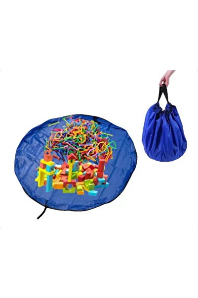 Avex Hrací podložka a úložný vak na hračky, 2 v 1, modrá barva, průměr 150 cm