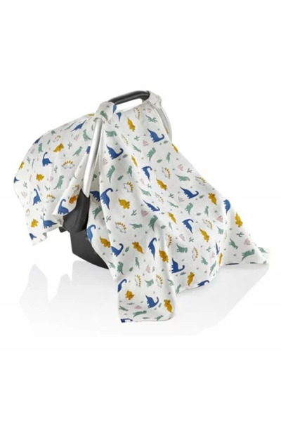 Babyjem Protecție solară din muselină pentru scaun auto 0-13 kg (Model: Dino)