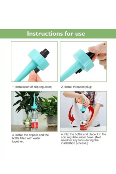 OEM Irrigation Dripper with Valve, Adjustable Water Flow, for Indoor Plants, PP, 16.5 cm