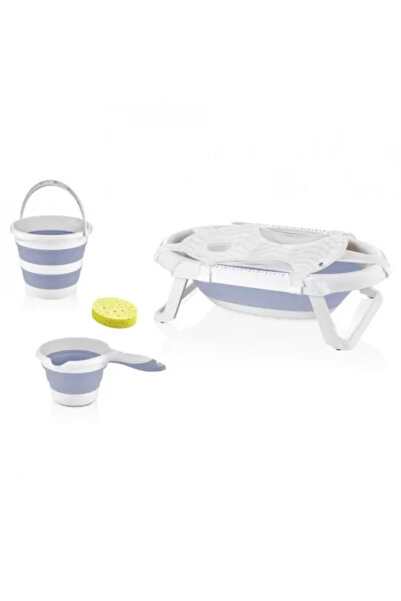 Babyjem Set Cadita Pliabila de Baie Babyjem, 5 Piese (Culoare: Bleu)