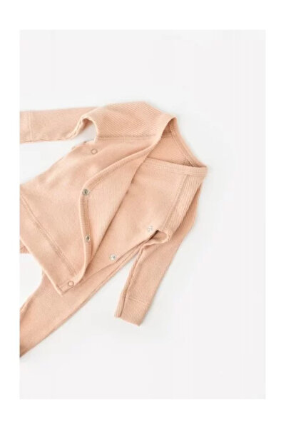 BabyCosy Set 4 pieces: blouse, pants, hat, and gloves made of cotton and modal - Salmon, (Si