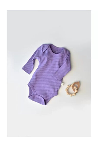 BabyCosy Body Bebe Unisex cu maneca lunga din 95% bumbac cu 5% elastan - Mov