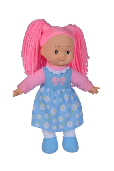 JollyMag Látková panenka Flower Dolly 38 cm s růžovými vlasy