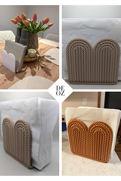 DEOZ3D Vertical Rope Design Napkin Holder - 3D Printed Modern Organizer