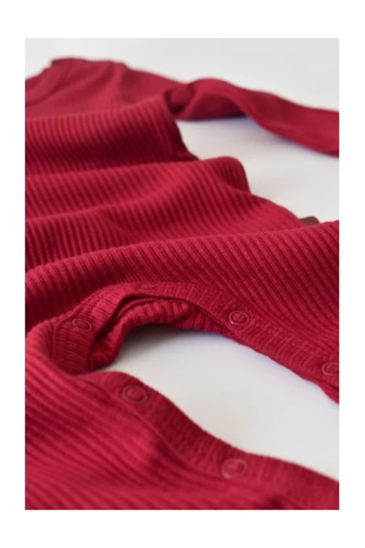 BabyCosy Long Sleeve Baby Romper with Cotton and Modal - Red (Size: 3-6 Months)