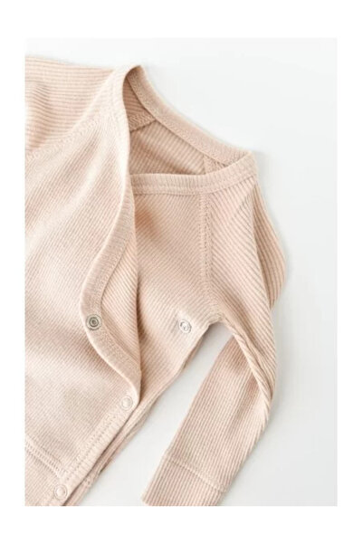 BabyCosy Set 4 pieces: blouse, pants, cap and gloves made from cotton and modal - Blush