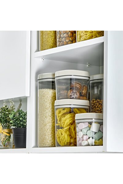 CERONNI Bonny Food Storage Container Set of 12, 1.8 Lt, 1 Lt, 600 ml Beige