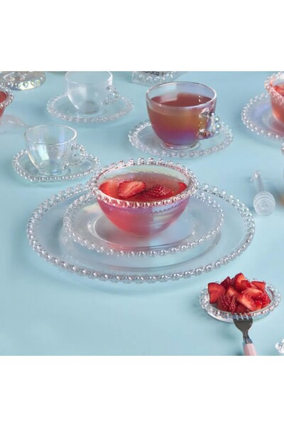 Karaca Rory, Glass Tea Cup and Saucer, 200ML, Transparent