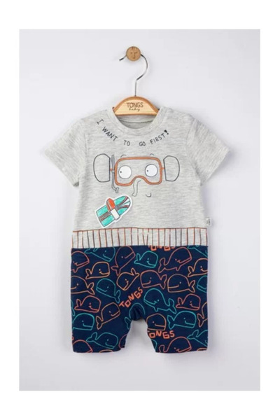 Tongs Baby Summer Romper for Babies Swim, Tongs Baby (Color: White, Size: 6-9 months)