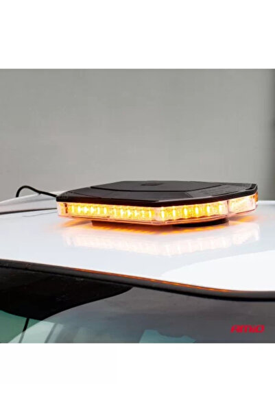 AMIO Bară luminoasă de avertizare LED, portocalie, 12/24 V, 48 LED-uri, prote...