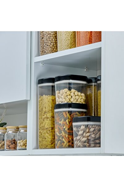 CERONNI Bonny Food Storage Container Set of 12, 1.8 Lt, 1 Lt, 600 Ml, Black