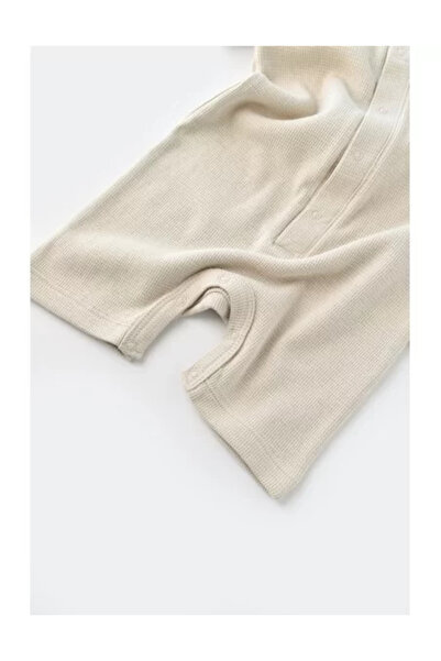 BabyCosy Salopeta cu pantaloni scurti - 100% bumbac - Stone, (Marime: 6-9 luni)