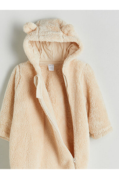 LC Waikiki Kapüşonlu Uzun Kollu Kız Bebek Pelüş Tulum