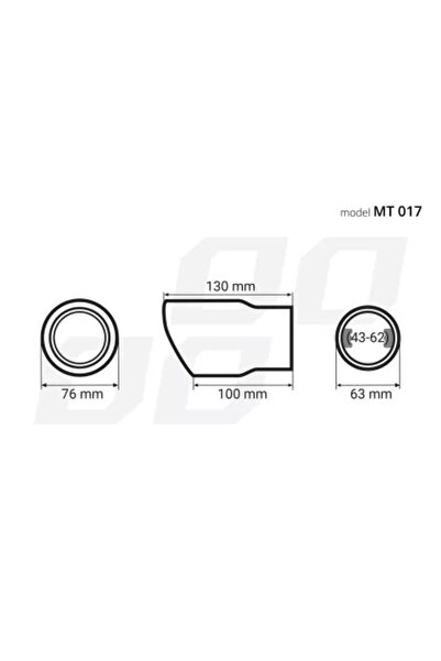 AMIO Ornament toba esapament din otel inoxidabil MT 017 BLC