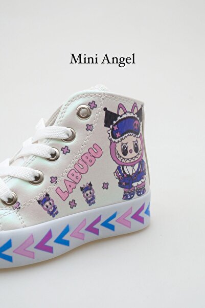 Mini Angel Labubu Desenli Renk Bağcıklı Çocuk Spor Ayakkabı Rahat ve Şık Günlük Spor Ayakkabı