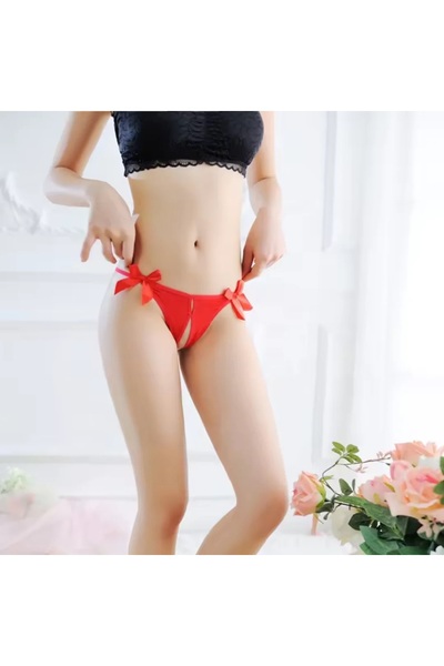 Emsay Store Cotton Quality Plus Size Bowknot Thong Panties Set of 2