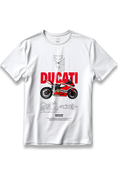 EZG Business Duccati 1199 Biker T-Shirt Model Unisex 100% Cotton Comfortable Regular Print T-Shirt