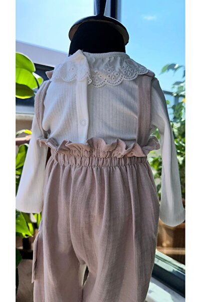 BabyDia Long Sleeve Shirted Muslin Jumpsuit