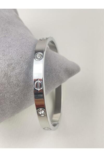 miyle Çelik CRT Model Taşlı Silver Bebe Boy Kelepçe // KELEPÇE-1053