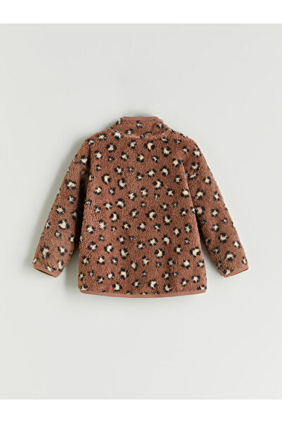 LC Waikiki Leopar Desenli Pelüş Kız Bebek Hırka