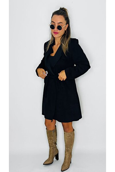 HT Boutique SİYAH TRENÇKOT